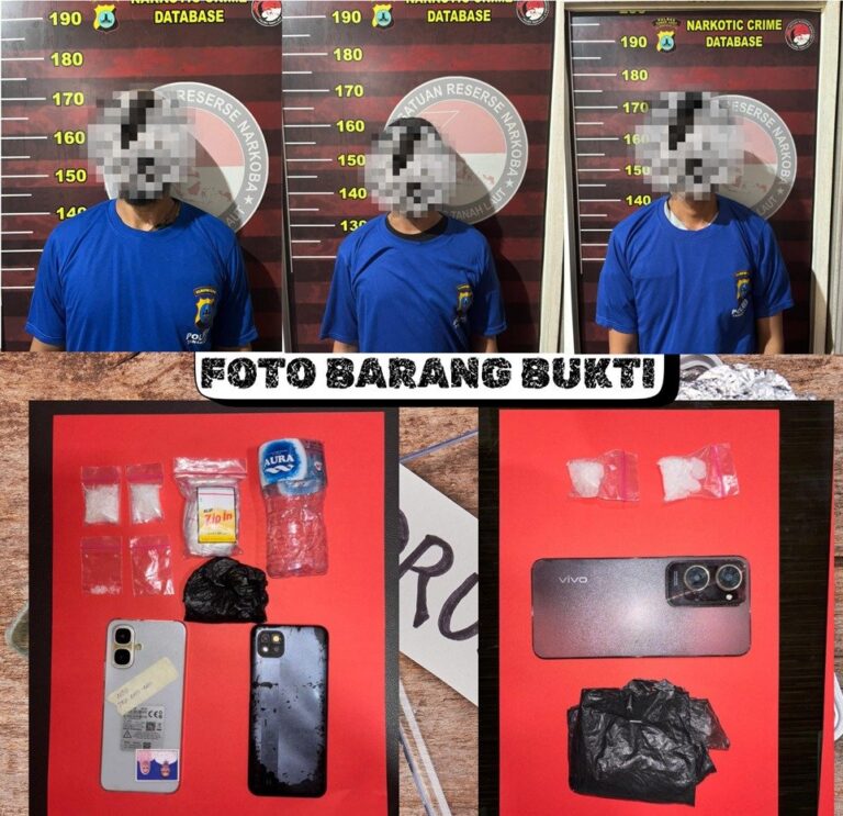 Informasi Warga Berbuah Hasil, Polres Tala Amankan Tiga Terduga Pengedar Narkoba
