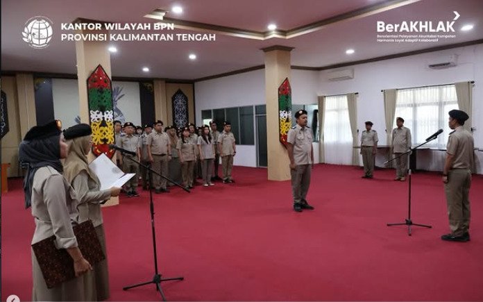 Apel Pagi Kanwil BPN Kalteng Tekankan Etos Kerja dan Integritas Aparatur